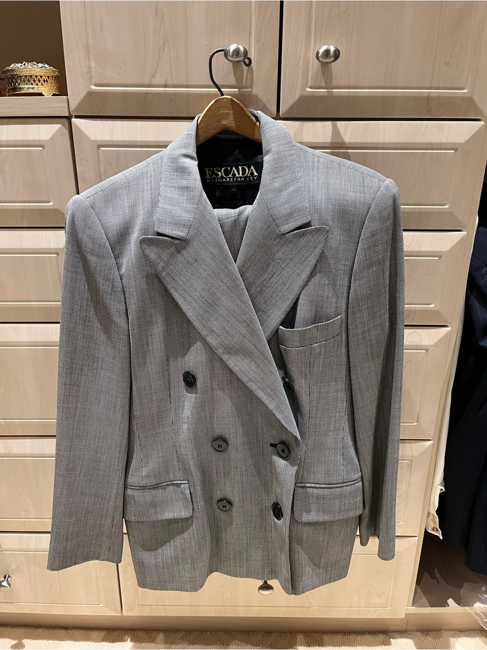 Escada Gray Double-Breasted Women's Blazer